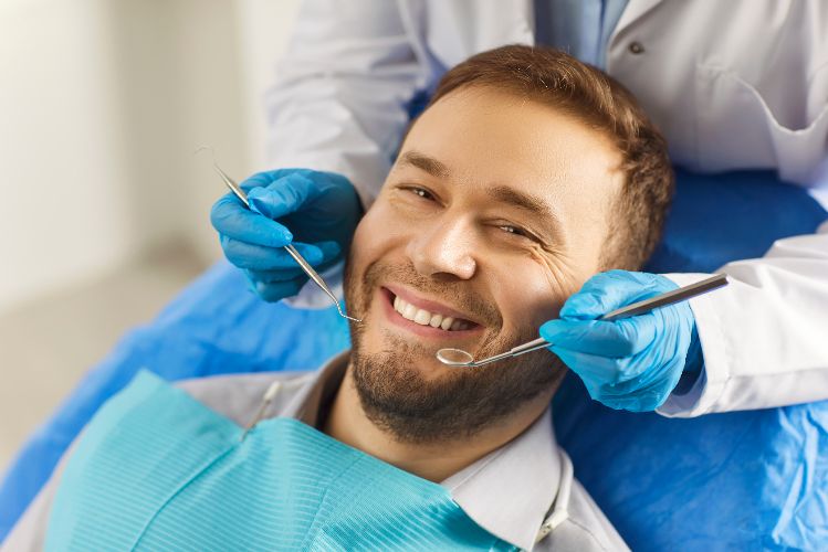 man at dentist